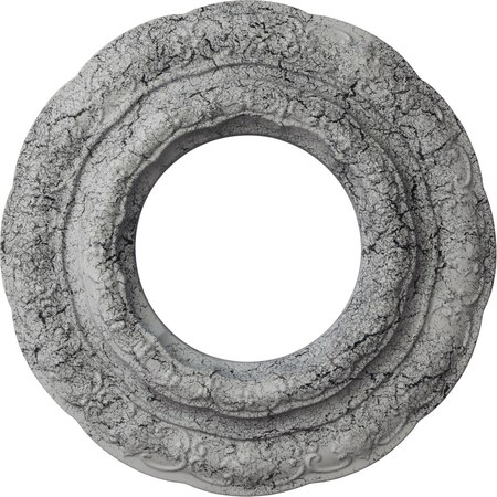 Ekena Millwork Lisbon Ceiling Medallion (Fits Canopies up to 7"), 15 3/8"OD x 7"ID x 1"P, Ultra Pure White Crackle CM15LIUWC